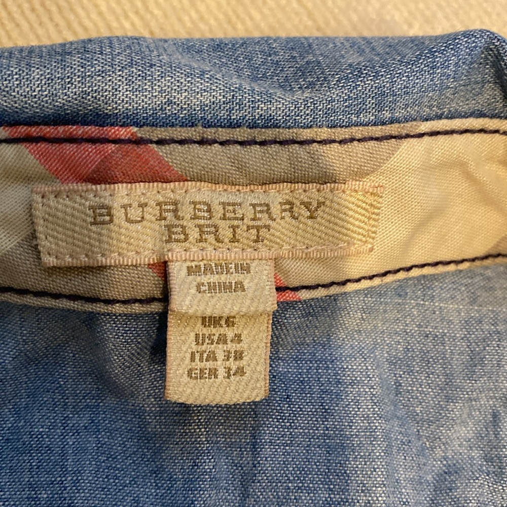 white christmas dresses BURBERRY BURBERRY BRIT DENIM DRESS – STORM IN A TEACUP